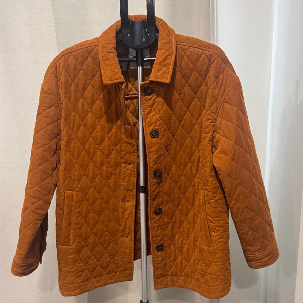 Madewell Quilted Utility Jacket in Rust Orange
